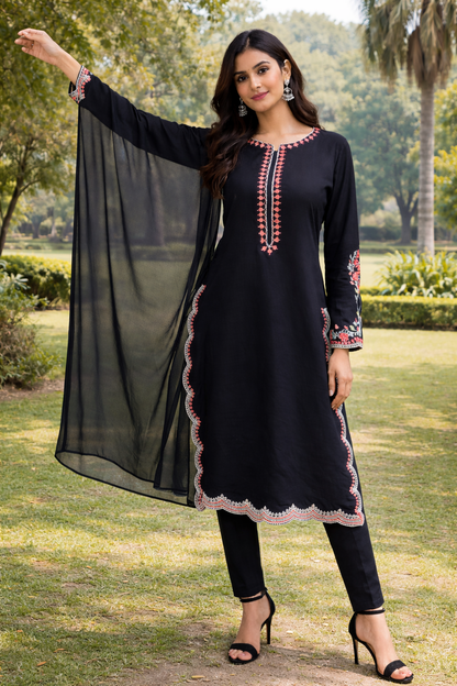 Adaa-Premium Dhanak Readymade 3-Piece Suit
