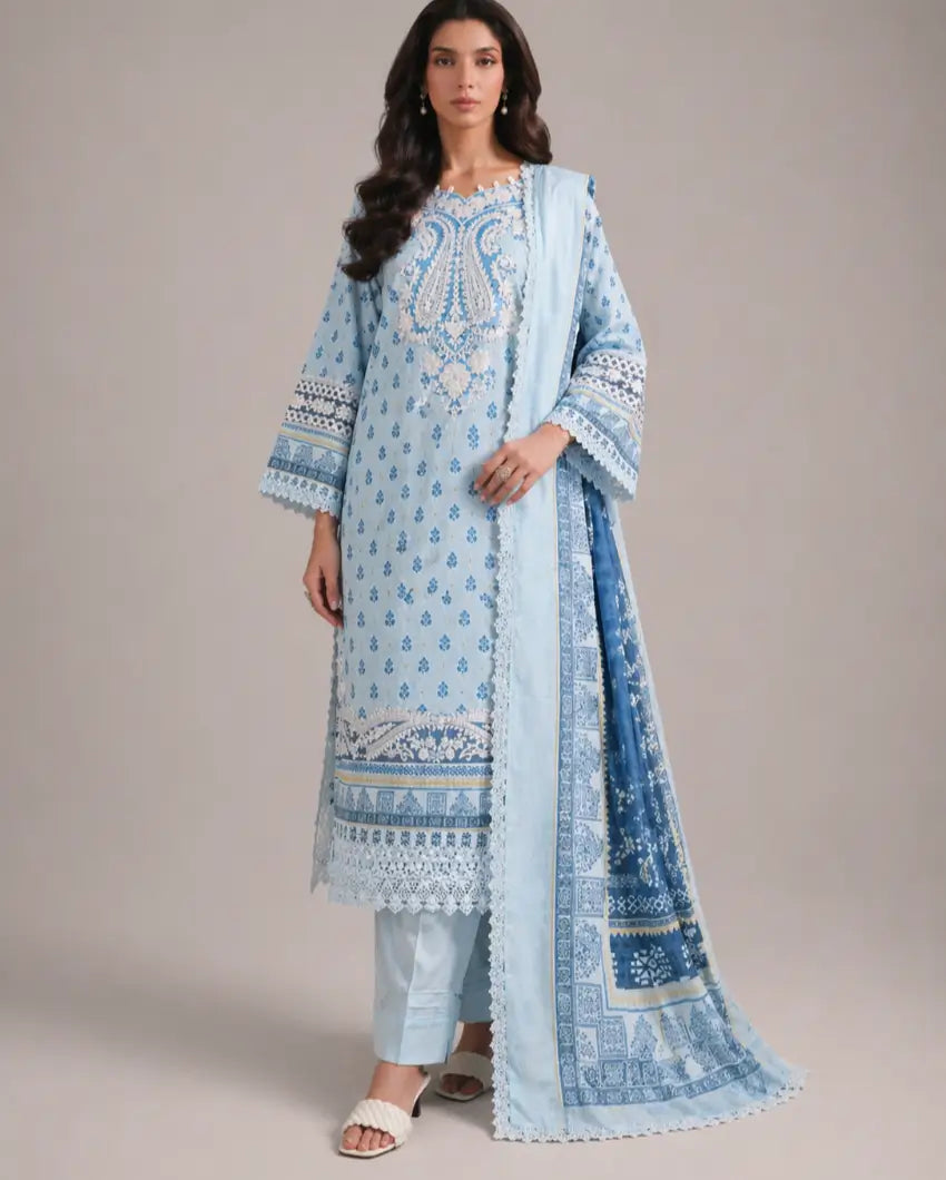 Zarmin- Lawn Ready to Wear 3-Piece Suit - Queen Libas Pakistan