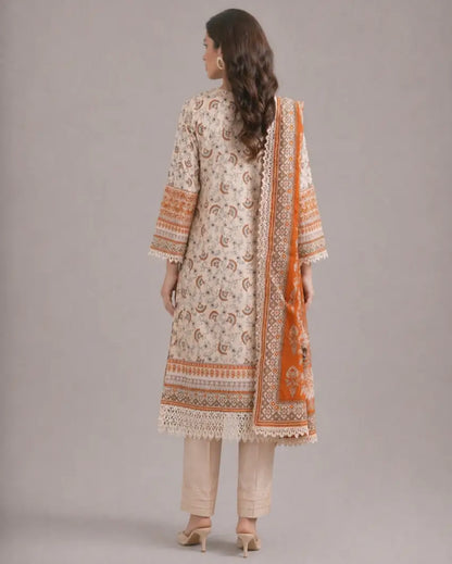 Sahar- Lawn Ready to Wear 3-Piece Suit - Queen Libas Pakistan
