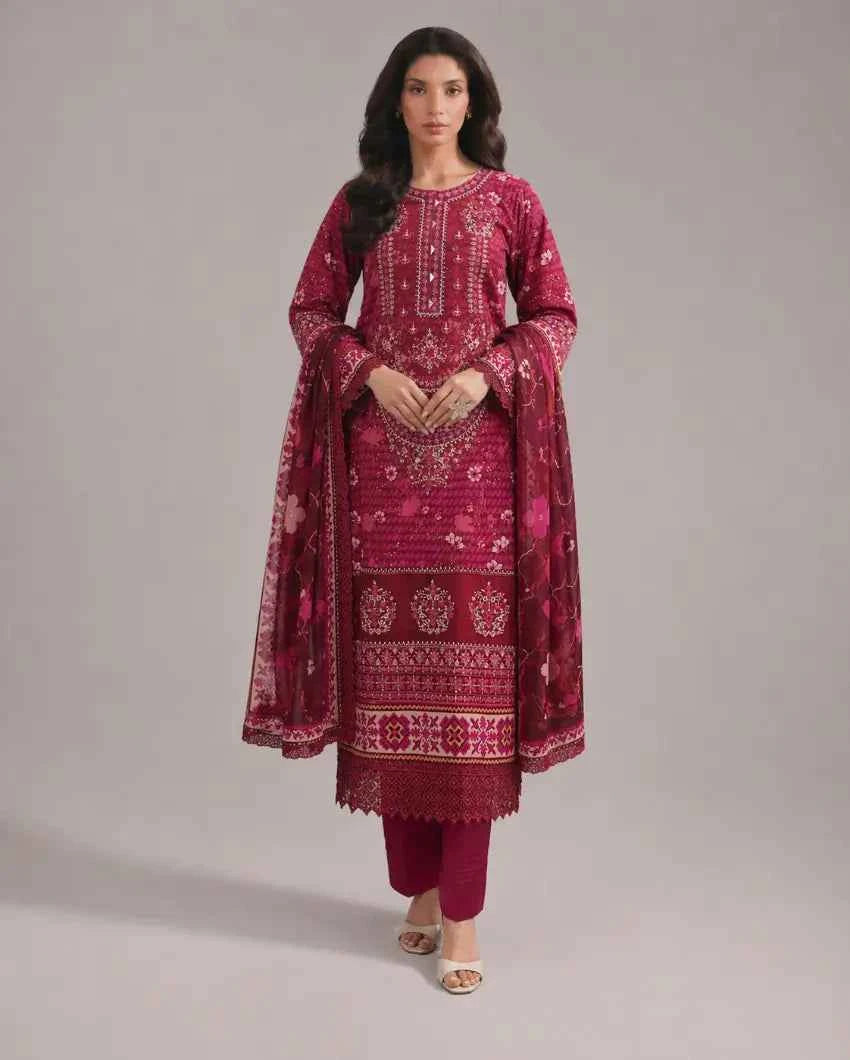 Haya - Lawn Ready to Wear 3-Piece Suit - Queen Libas Pakistan