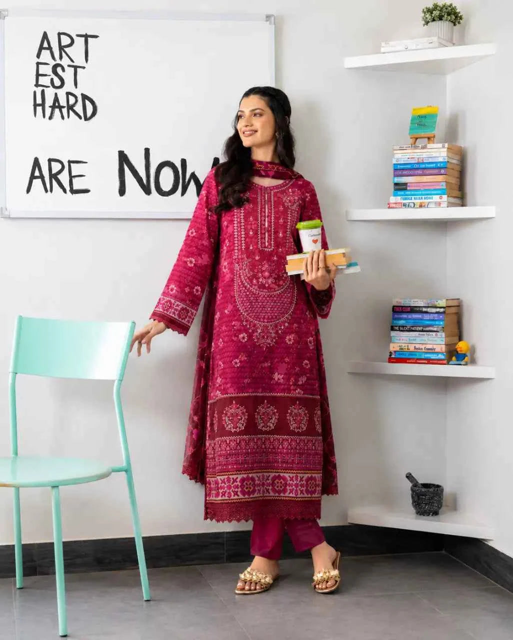 Haya - Lawn Ready to Wear 3-Piece Suit - Queen Libas Pakistan