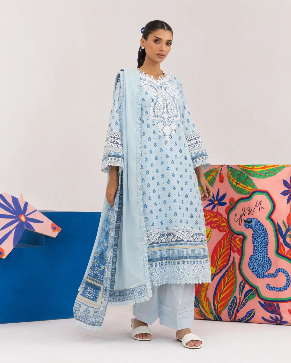 Zarmin- Lawn Ready to Wear 3-Piece Suit - Queen Libas Pakistan
