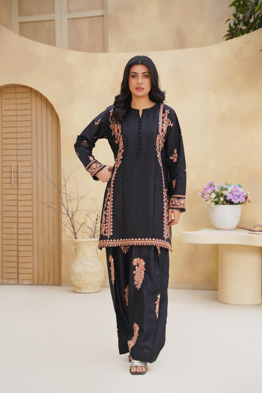 Rozana-Premium Viscous Readymade 3-Piece Suit
